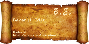 Baranyi Edit névjegykártya